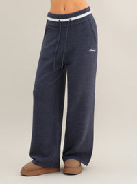 Margot Knitted Wide Leg Sweatpants - Echte Marine