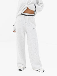 Margot Knitted Wide Leg Sweatpants - Cloud Grey