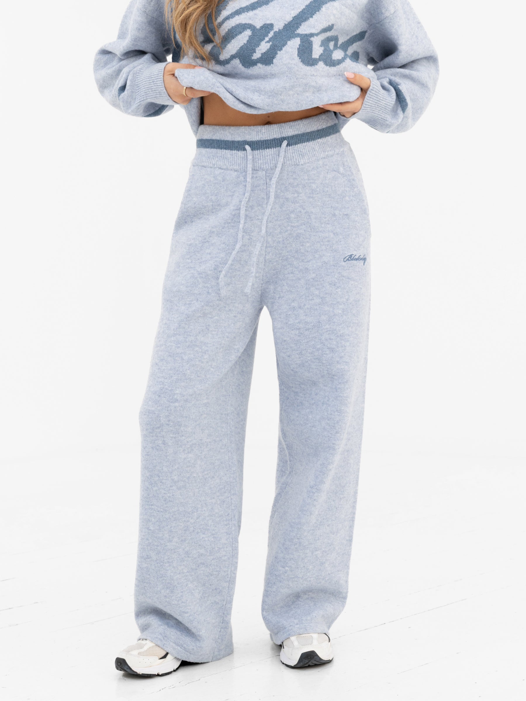 Buy Blakely Womens Icy Blue Margot Knitted Wide Leg Sweatpants | Free delivery on orders over 79€*