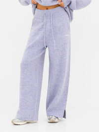 Knitted Wide Leg Sweatpants - Lila