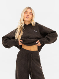 Oversized Knitted Hoodie - Schokoladenbraun
