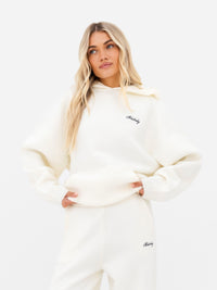 Oversized Knitted Hoodie - Creme