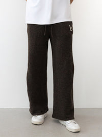 Alfie Knitted Wide Leg Sweatpants - Dunkelbraun