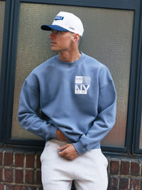 Brooklyn 610 Relaxed Jumper - Mid Blue