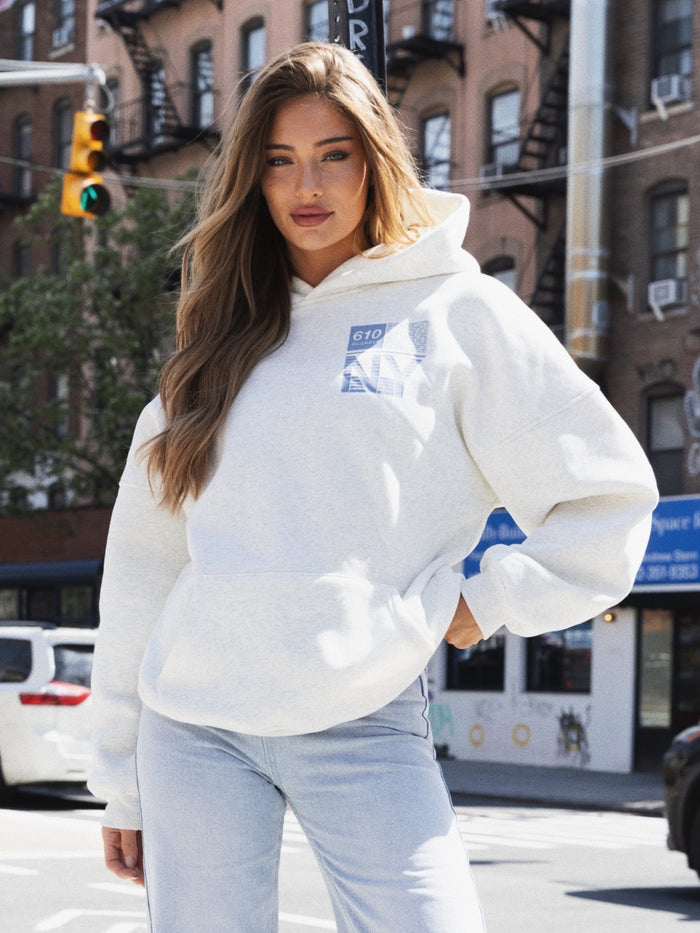 Brooklyn 610 Oversized Hoodie - Mergelweiß