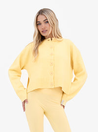 Mabel Button Up Cardigan - Butter Yellow
