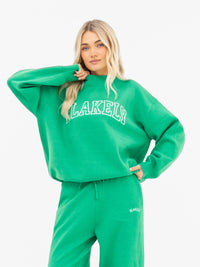 Varsity Oversized Knitted Jumper - Hellgrün