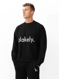 Alfie Relaxed Knitted Jumper - Schwarz