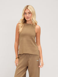Layla Knitted Vest -Caramel