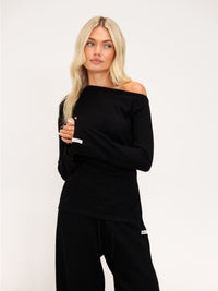 Layla Off The Shoulder Knitted Top - Noire