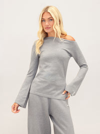 Layla Off The Shoulder Knitted Top - Grise