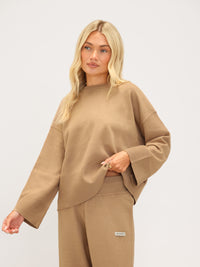 Layla Oversized Knitted Jumper -Caramel