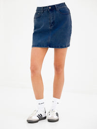 Blakely Denim Skirt - Dark Blue Wash