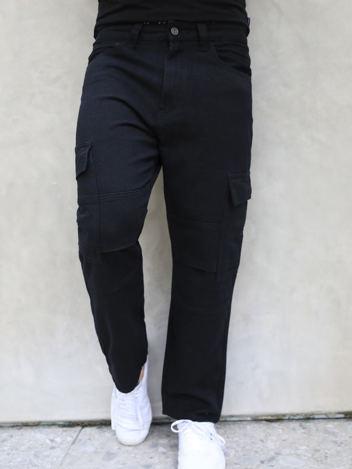 Relaxed Cargo Trousers - Black