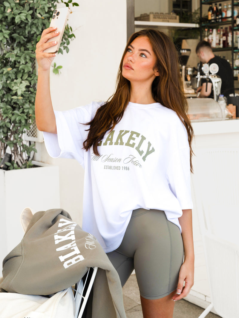 Melrose Ultra Oversized T-Shirt - White & Safari Green