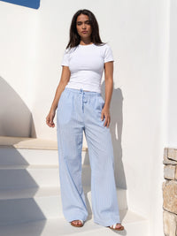Elodie Stripe Trousers - Bleue