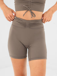 Ultimate Ruched Shorts - Ash Brown