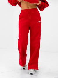 Heritage Wide Leg Sweatpants - Chilli Red