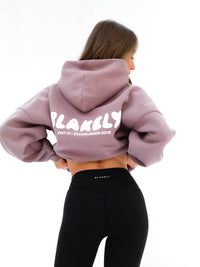 Cloud Print Oversized Hoodie - Dusty Pink