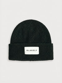 Label Knitted Beanie - Dunkelgrün