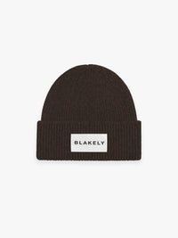 Label Knitted Beanie - Schokoladenbraun