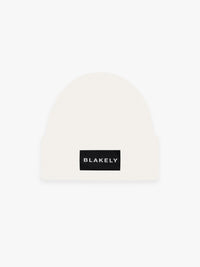 Label Knit Beanie - Creme