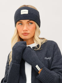 Label Knitted Headband - True Navy