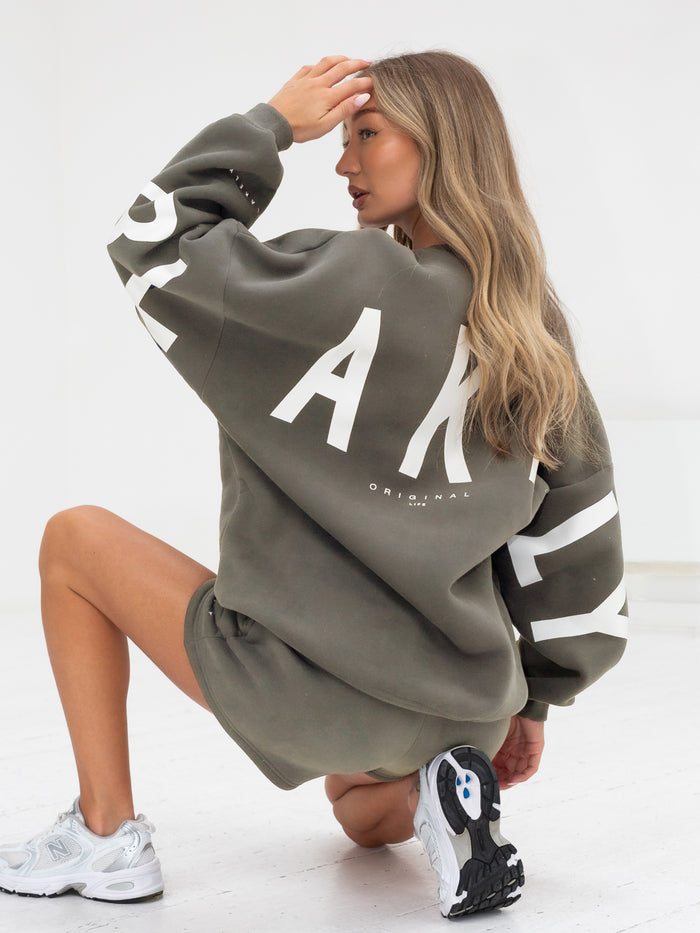 Isabel Oversized Jumper - Safarigrün