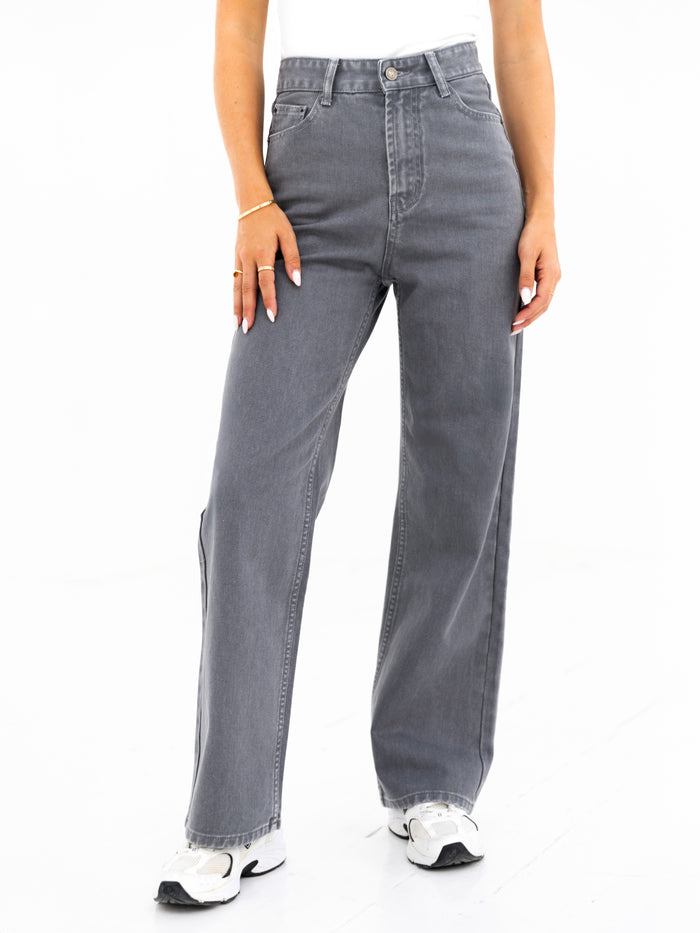 Blakely Wide Leg Jeans - Grau