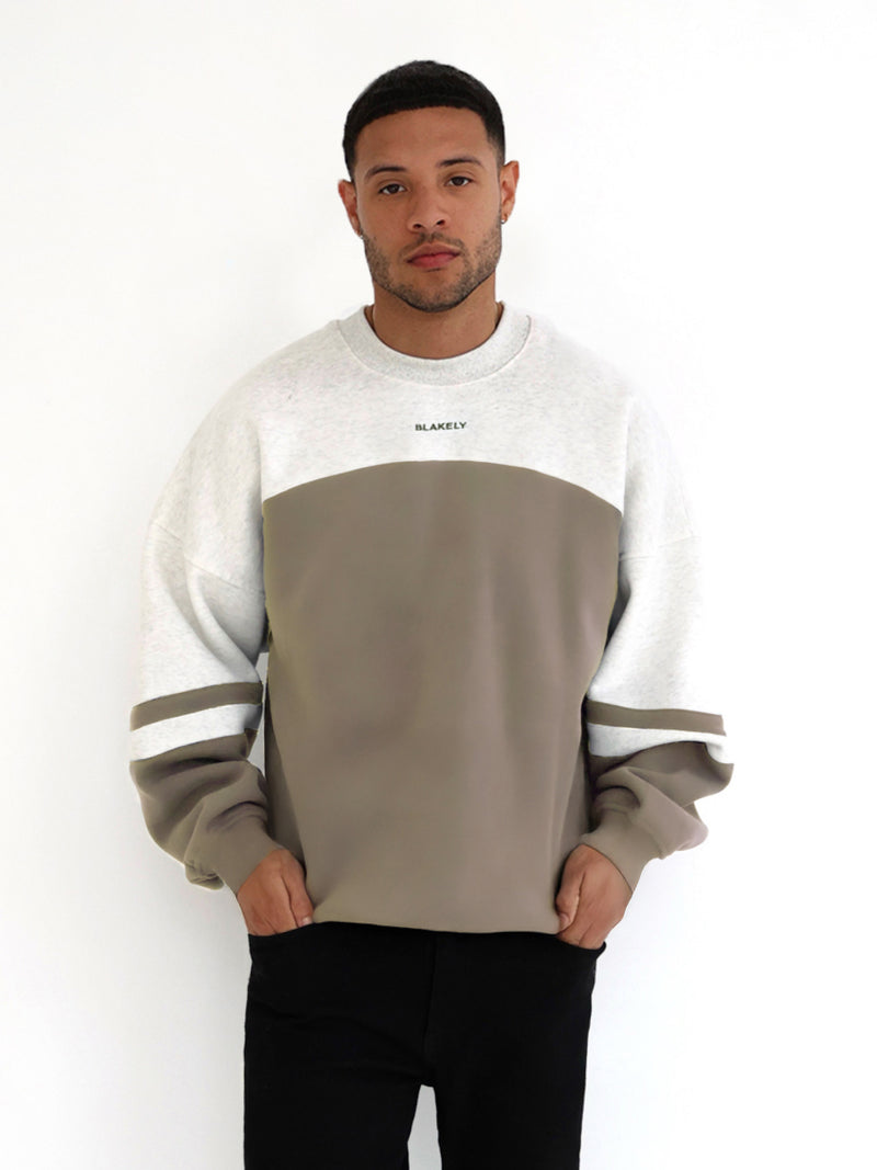 Curved Panel Relaxed Jumper - Safarigrün