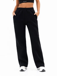 Isabel Wide Leg Sweatpants - Schwarz