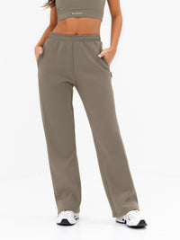 Isabel Wide Leg Sweatpants - Safari Green