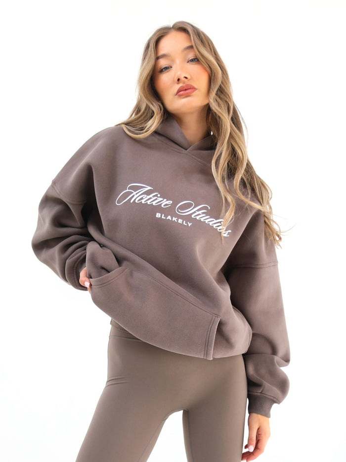 Off Duty Oversized Hoodie - Aschbraun