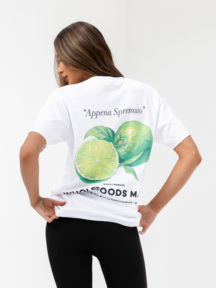 Lilo Lime Oversized T-Shirt - Weiß