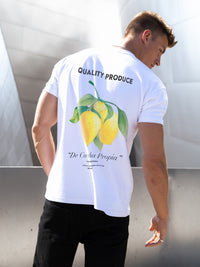 Lemon Print Relaxed T-Shirt - White