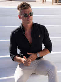 Farringdon Long Sleeve Shirt - Black