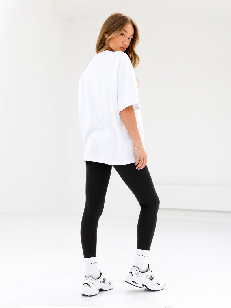 Melrose Ultra Oversized T-Shirt - Weiß & Kirschrot