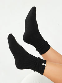 Label Knitted Socks - Schwarz