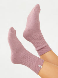Label Knitted Socks - Staubiges Rosa