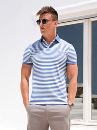 Stripe Polo Shirt - Blue