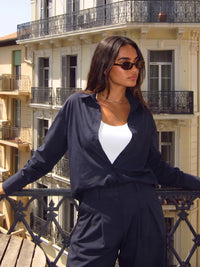 Sabrina Oversized Shirt - Soft Navy