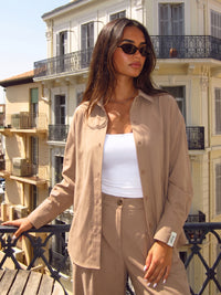 Sabrina Oversized Shirt - Tan