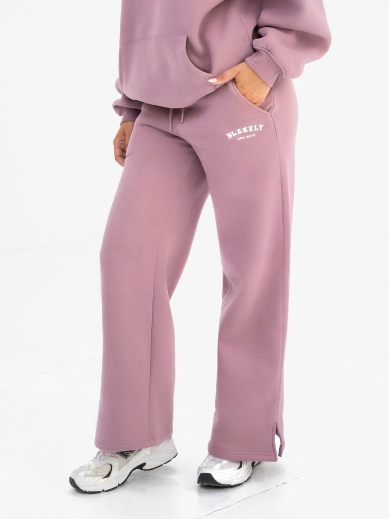 Varsity Wide Leg Sweatpants - Altrosa