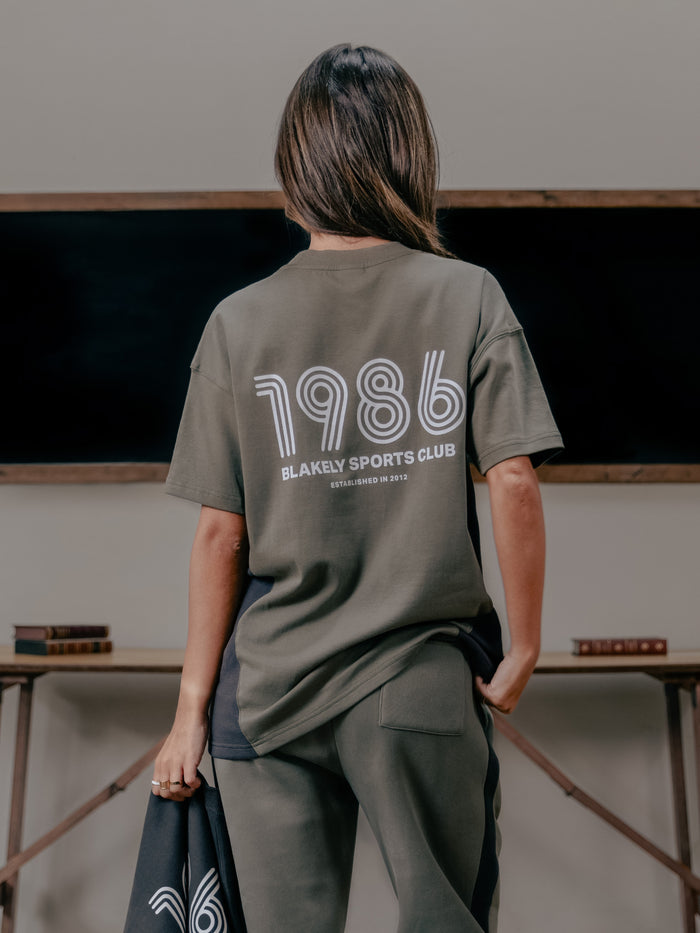 Panel Oversized T-Shirt - Safarigrün