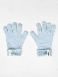 Label Knitted Gloves - Bleu bébé