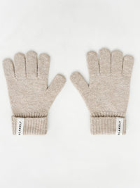 Label Knitted Gloves - Geröstetes Taupe