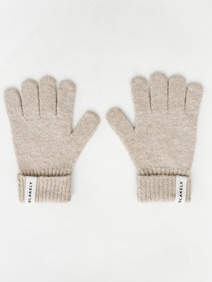 Label Knitted Gloves - Taupe grillé