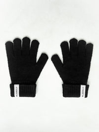 Label Knitted Gloves - Schwarz