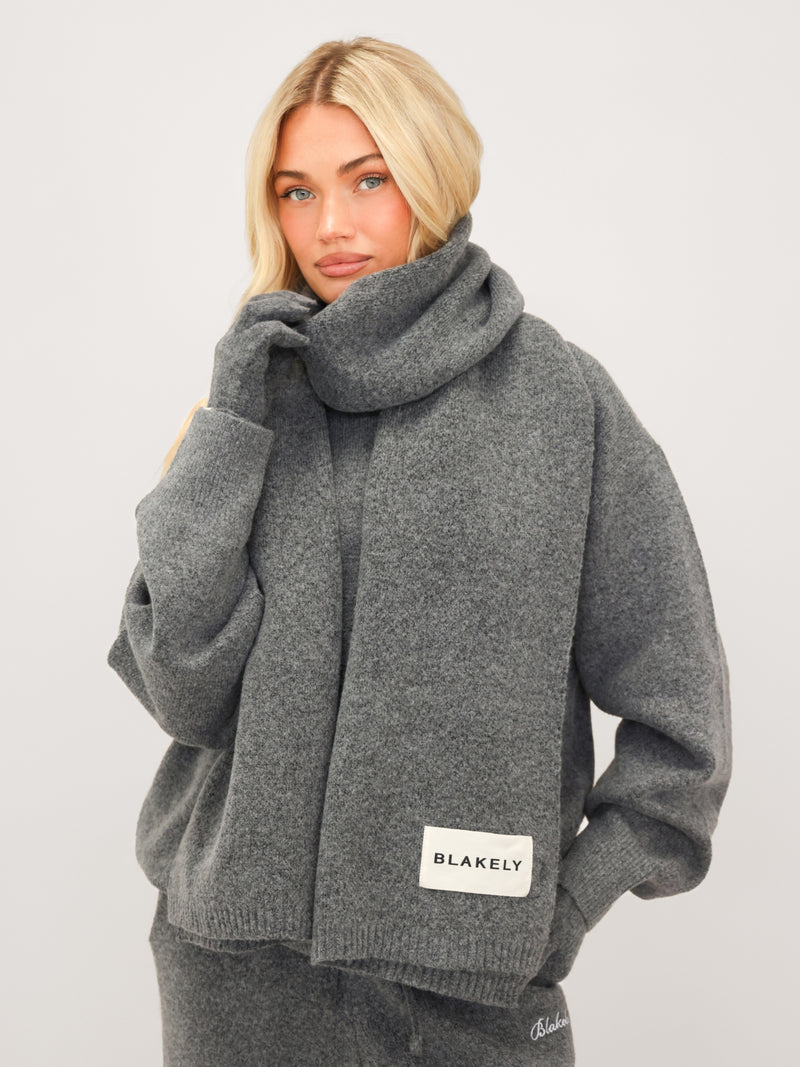 Label Knitted Gloves - Mergelkohle