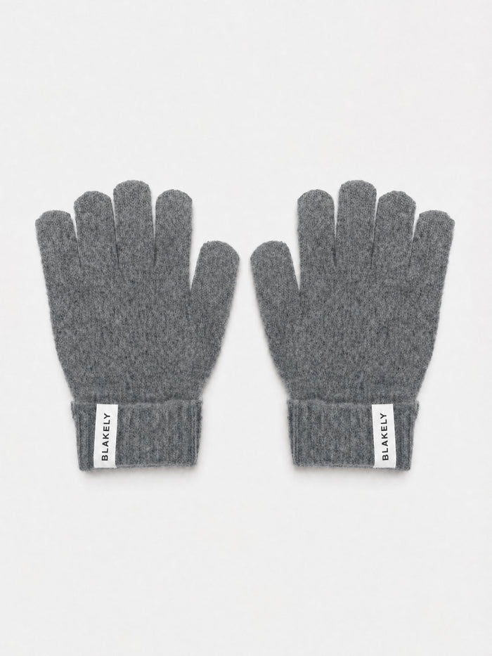 Label Knitted Gloves - Mergelkohle